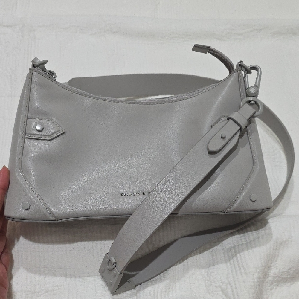 Charles & Keith Light Gray Shoulder Bag